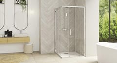 Porte de douche coulissante profilé chromé verre transparent SMART DESIGN - H.2000 mm | Défaut esthétique