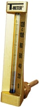 Thermomètres verticaux industriels - Equerres - Hauteur 200 mm - Plongeur 63 mm - Série 1676