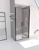 Porte de douche double pivotante SALOON - Verre transparent
