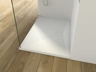 Receveur de douche rectangulaire biocryl/biotec KINESURF antidérapant Blanc - Bonde grand côté | Défaut esthétique