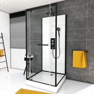 Cabine de douche carrée porte pivotante MÉTRO