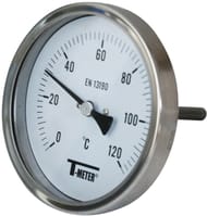 Thermomètres Bi-Métalliques à cadran - Tout Inox - Axiaux - Diam. 100 - Plongeur 63 mm - Série 1685