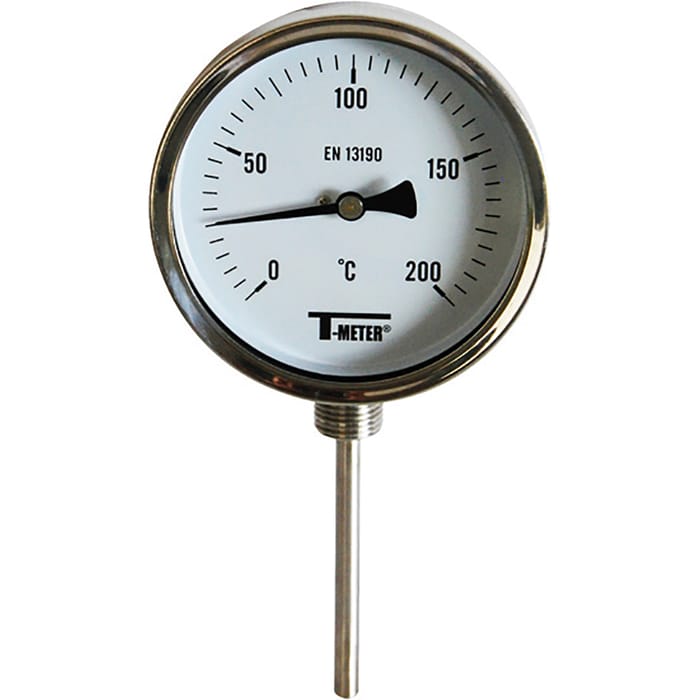 Thermomètres Bi-Métalliques à cadran - Tout Inox - Verticaux - Diam. 100 - Plongeur 63 mm - Série 1680