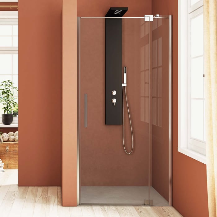Porte de douche ou paroi de retour ECLIPSE C - Profilé chromé - Verre transparent