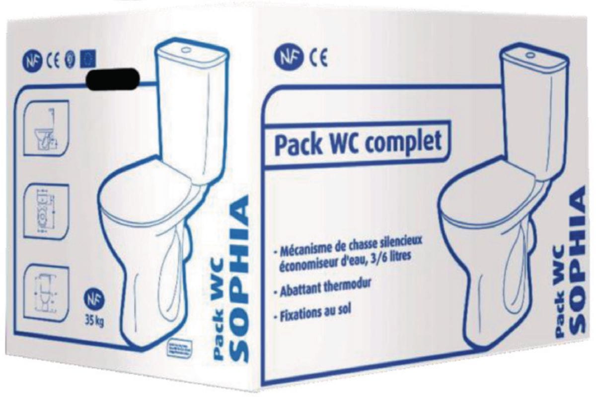 Pack WC à poser sortie horizontale SOPHIA - 3/6 L