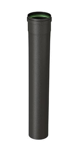 Conduit rigide simple paroi émaillé noir mat avec joint fibre - L. 500 mm - Diam. 80